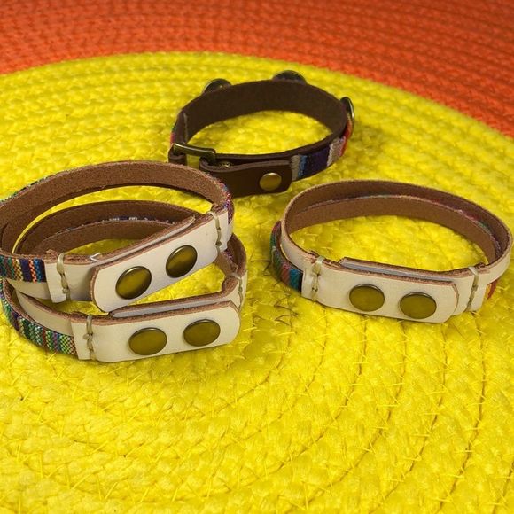 🌟NEW✨ leather and fabric handmade cuffs - Picture 5 of 6